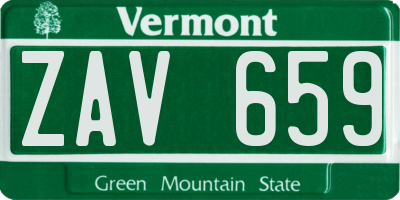 VT license plate ZAV659