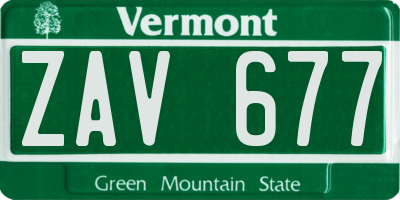 VT license plate ZAV677