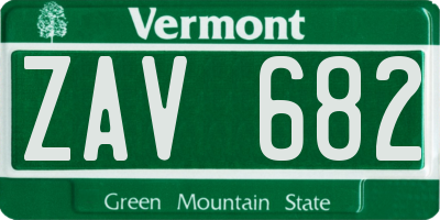 VT license plate ZAV682