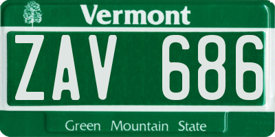 VT license plate ZAV686