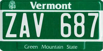 VT license plate ZAV687