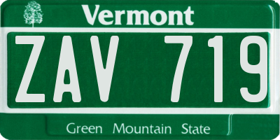 VT license plate ZAV719