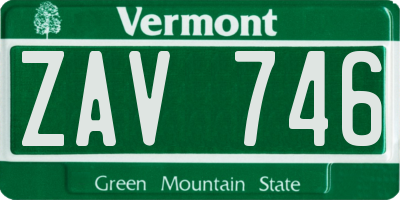 VT license plate ZAV746