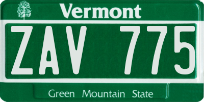 VT license plate ZAV775