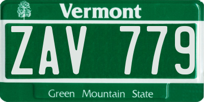 VT license plate ZAV779