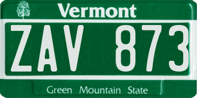 VT license plate ZAV873