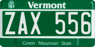 VT license plate ZAX556