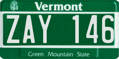 VT license plate ZAY146