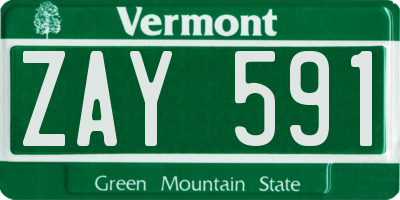VT license plate ZAY591