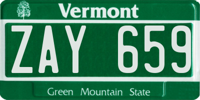 VT license plate ZAY659