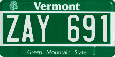 VT license plate ZAY691