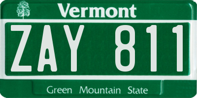VT license plate ZAY811