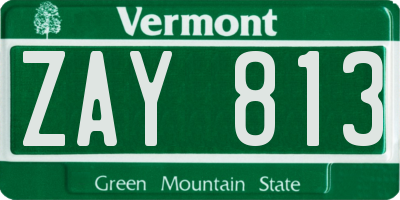 VT license plate ZAY813