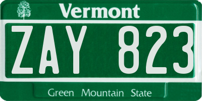 VT license plate ZAY823