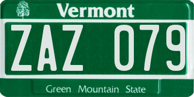 VT license plate ZAZ079