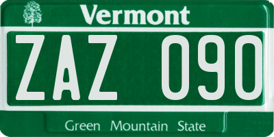 VT license plate ZAZ090