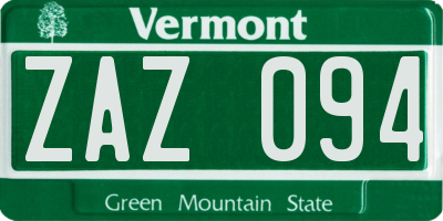 VT license plate ZAZ094