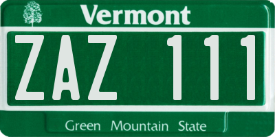 VT license plate ZAZ111