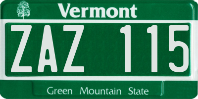VT license plate ZAZ115