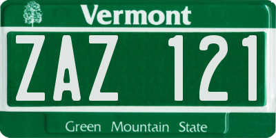 VT license plate ZAZ121