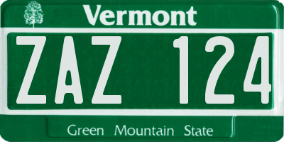 VT license plate ZAZ124