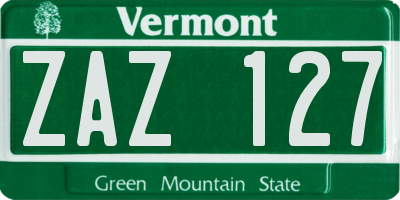 VT license plate ZAZ127