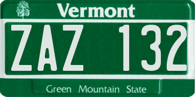 VT license plate ZAZ132