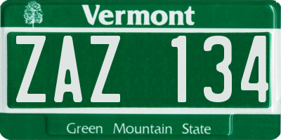 VT license plate ZAZ134