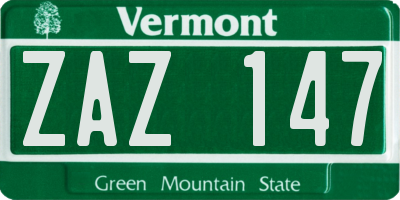 VT license plate ZAZ147
