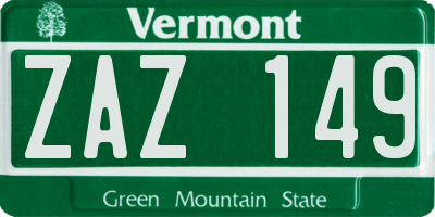 VT license plate ZAZ149