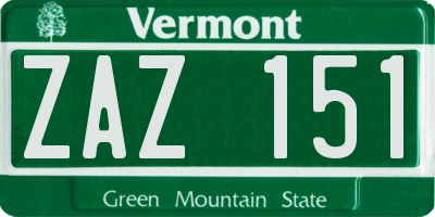 VT license plate ZAZ151