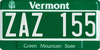 VT license plate ZAZ155