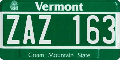 VT license plate ZAZ163