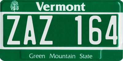 VT license plate ZAZ164
