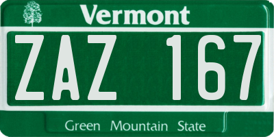 VT license plate ZAZ167