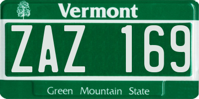 VT license plate ZAZ169