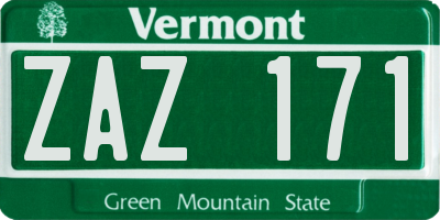VT license plate ZAZ171