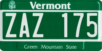 VT license plate ZAZ175
