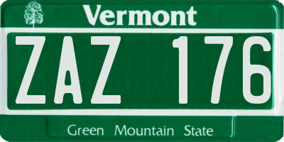 VT license plate ZAZ176