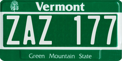 VT license plate ZAZ177
