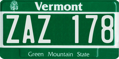 VT license plate ZAZ178