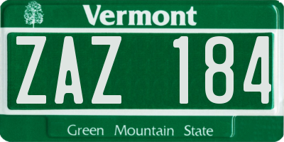 VT license plate ZAZ184