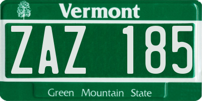 VT license plate ZAZ185