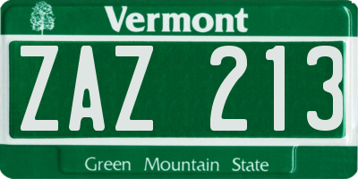 VT license plate ZAZ213