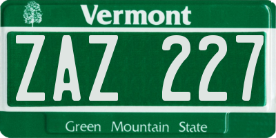 VT license plate ZAZ227