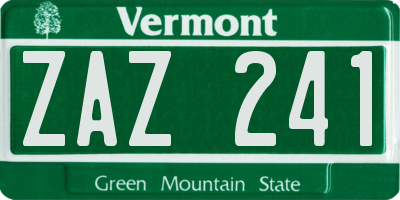 VT license plate ZAZ241