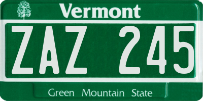 VT license plate ZAZ245