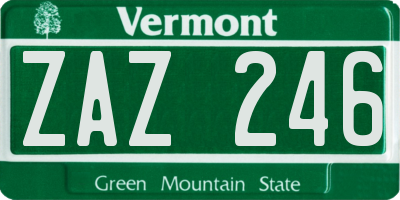 VT license plate ZAZ246
