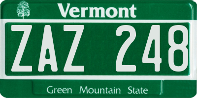 VT license plate ZAZ248
