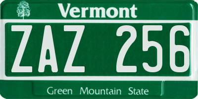 VT license plate ZAZ256